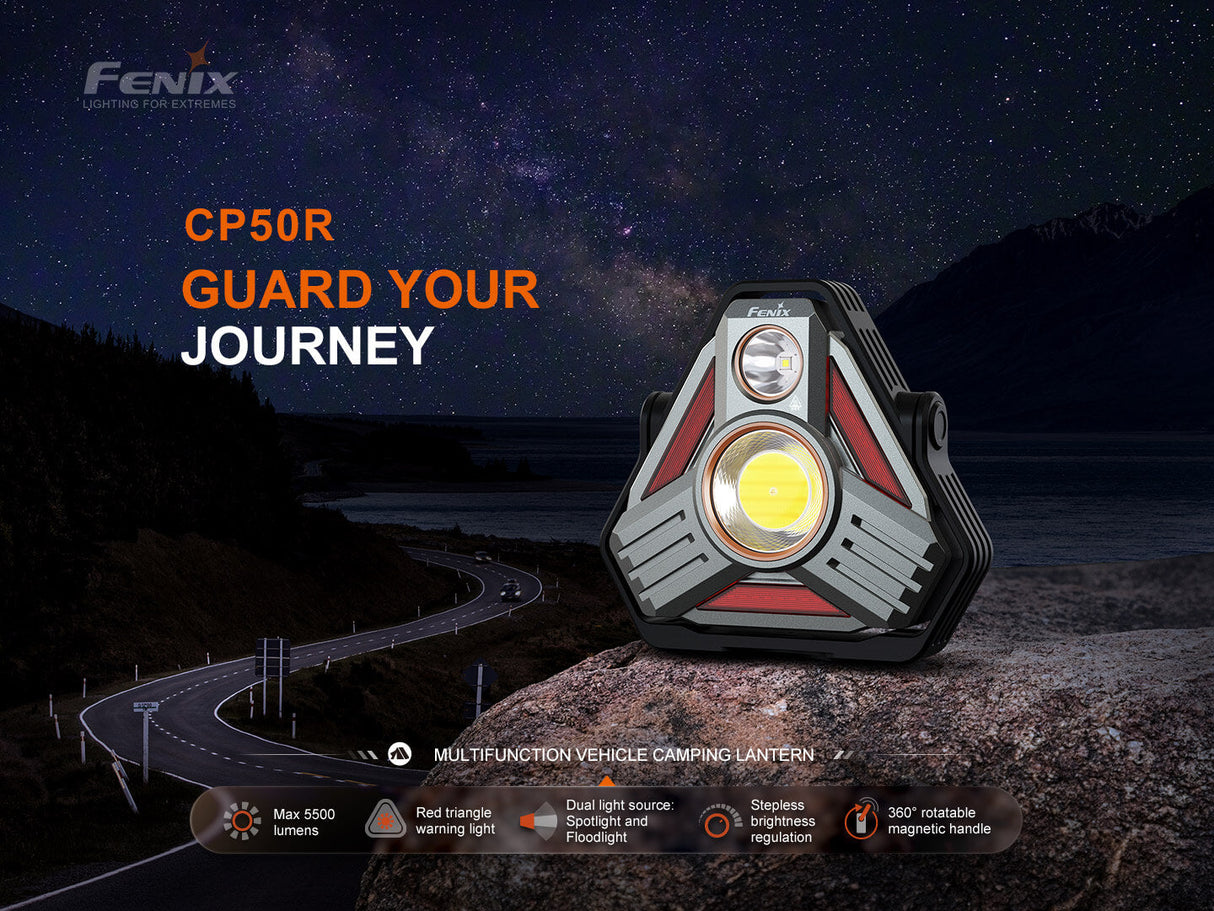 Fenix CP50R Road Hazard Camping Lantern For Campers And First Responders 5500 Lumen Output 1476 Ft Powerful Beam