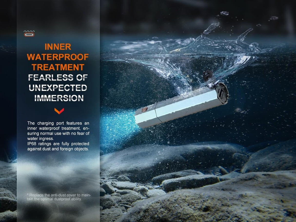 Fenix ECP 1600 Lumen LED Flashlight Power Bank With 18W Fast Charge For Outdoor Enthusiasts