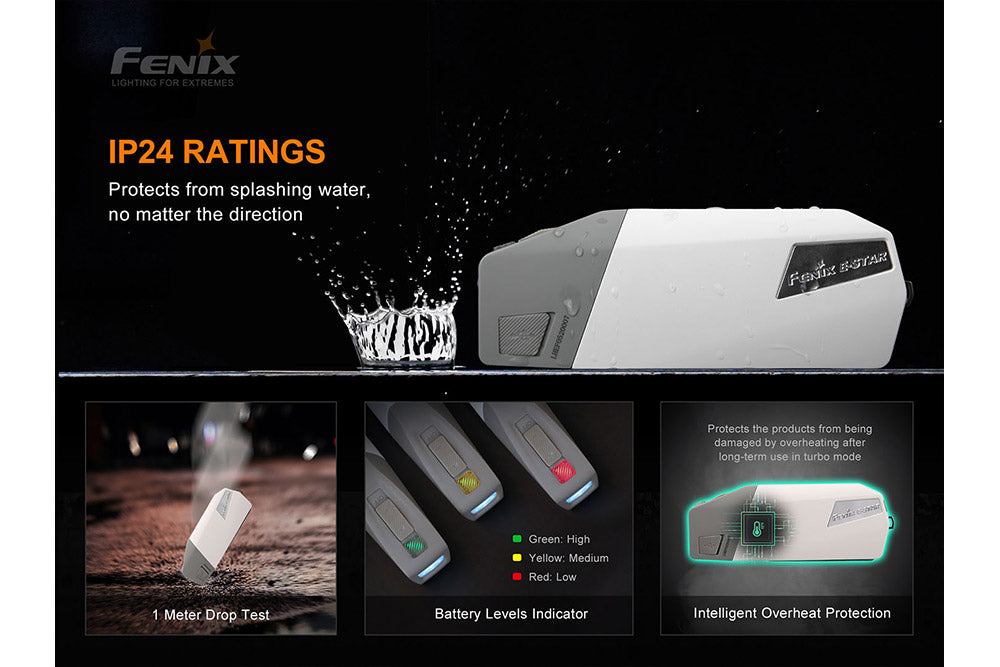 Fenix E Star Emergency LED Flashlight Self Powered With NiMH Or AA Battery For Emergency Prep And Hand Pump