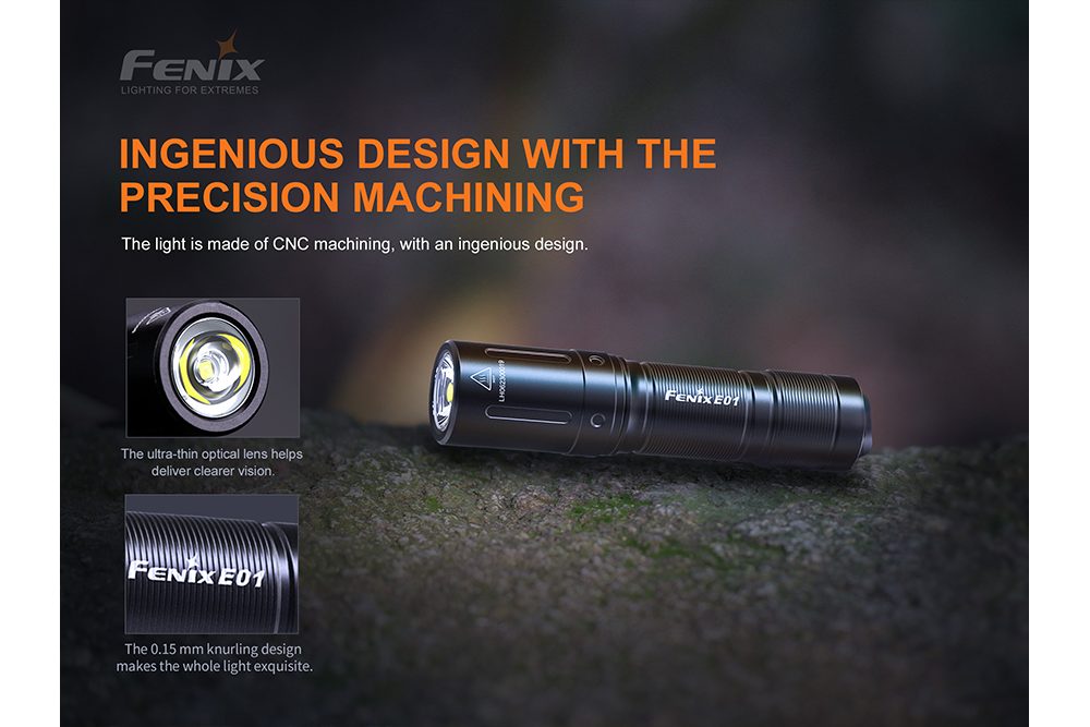Fenix E01 V2.0 AAA LED Ultra Compact Keychain Flashlight 100 Lumens EDC For Outdoor Enthusiasts