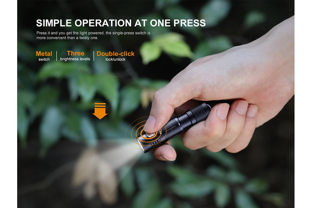 Fenix E05R Mini Keychain LED Flashlight 400 Lumens Rechargeable IP68 Waterproof For Outdoor Enthusiasts