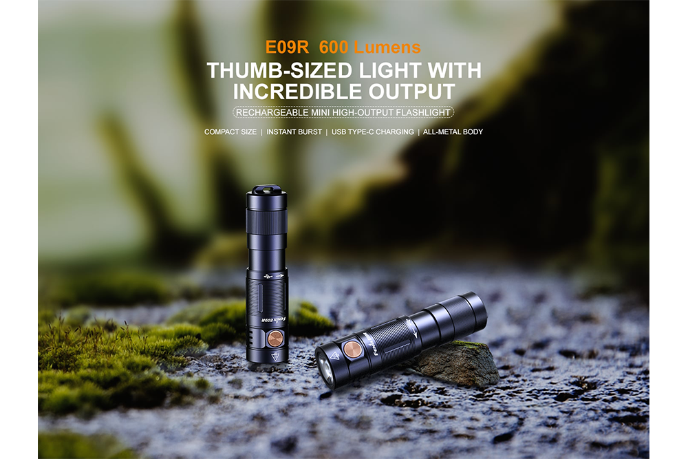 Fenix E09R Rechargeable Flashlight 600 Lumens Ultra Compact EDC For Outdoor Enthusiasts