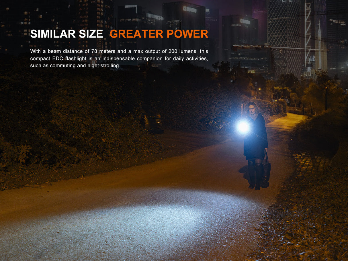 Fenix E12 V3 Pocket EDC AA Flashlight With 200 Lumen Output Magnetic Tail Stand For Everyday Carry