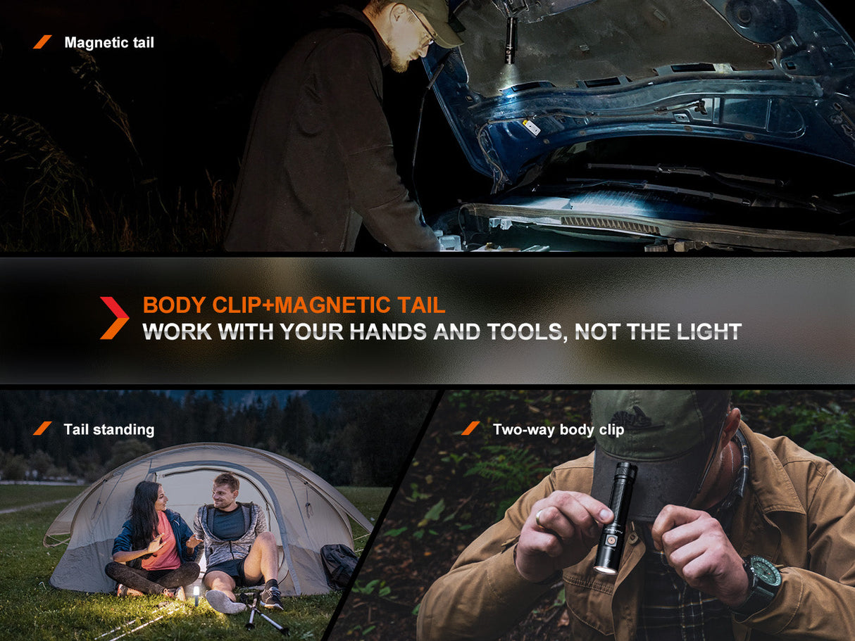 Fenix E28R V2 Rechargeable Flashlight for EDC Enthusiasts 1700 Lumens Magnetic Tail Cap