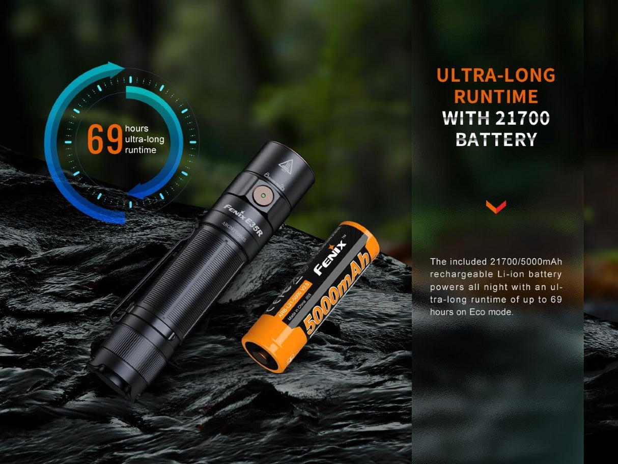 Fenix E35R Rechargeable LED Flashlight - Adventure-Ready
