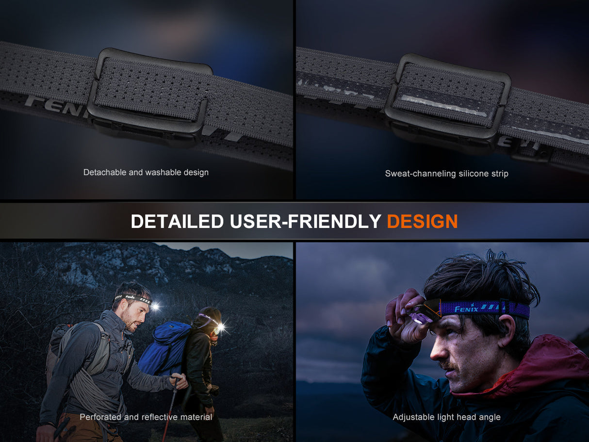 Fenix HL12R V2 Ultralight Rechargeable Headlamp 500 Lumen Output For Outdoor Enthusiasts