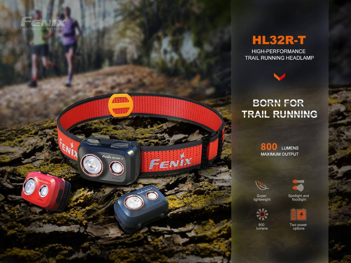 Fenix HL32R-T Trail Running Headlamp 800 Lumens USB C Rechargeable Magnesium Body for Trail Runners