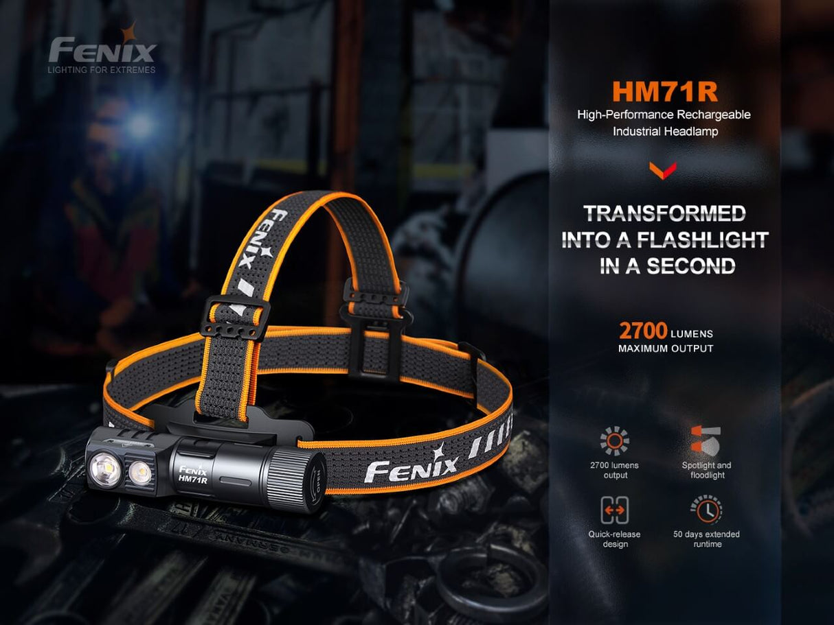 Fenix HM71R Rechargeable LED Headlamp - Trail-Ready