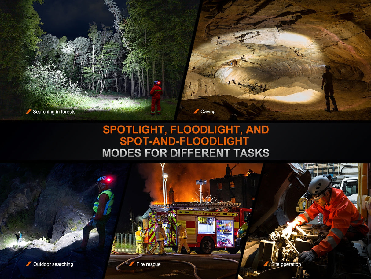 Fenix HP35R Headlamp For Search And Rescue Teams USB C Rechargeable 4000 Lumen Spotlight Floodlight