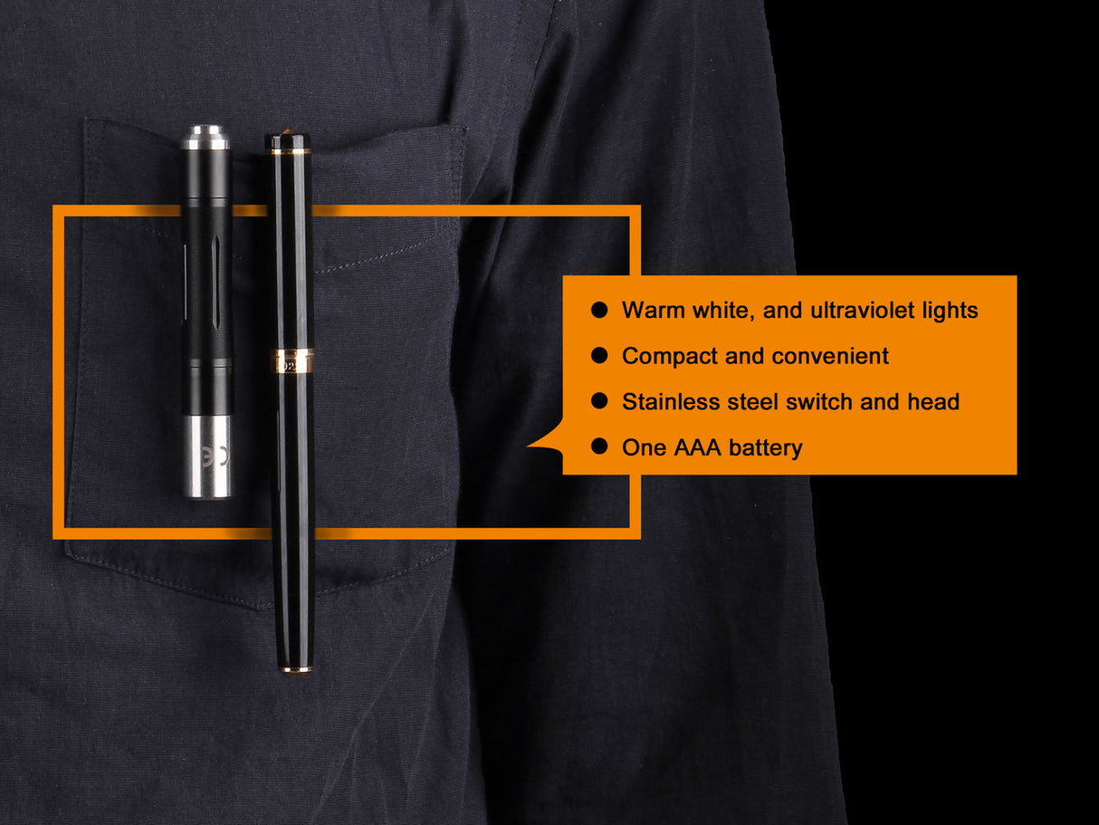 Fenix LD02 V2.0 EDC LED Penlight With UV Light For Everyday Carry Compact 70 Lumens Lightweight