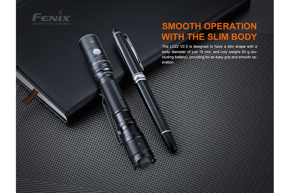 Fenix LD22 V2 Compact LED Flashlight 800 Lumens EDC Ready With Dual Switch And Durable Aluminum Body For Outdoor Fans