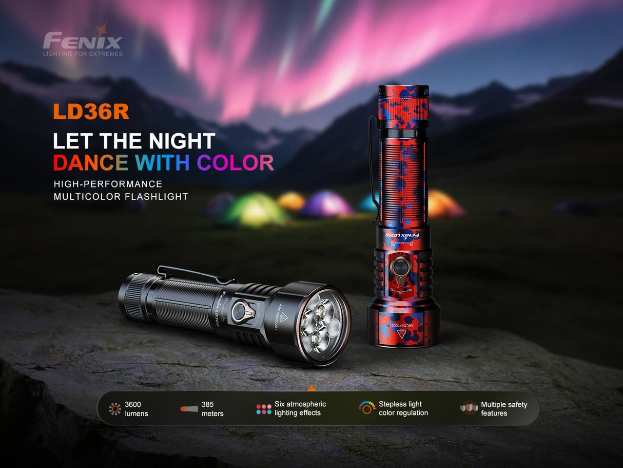 Fenix LD36R Multicolor Flashlight Powerful 3600 Lumen Output For Creators And Adventurers