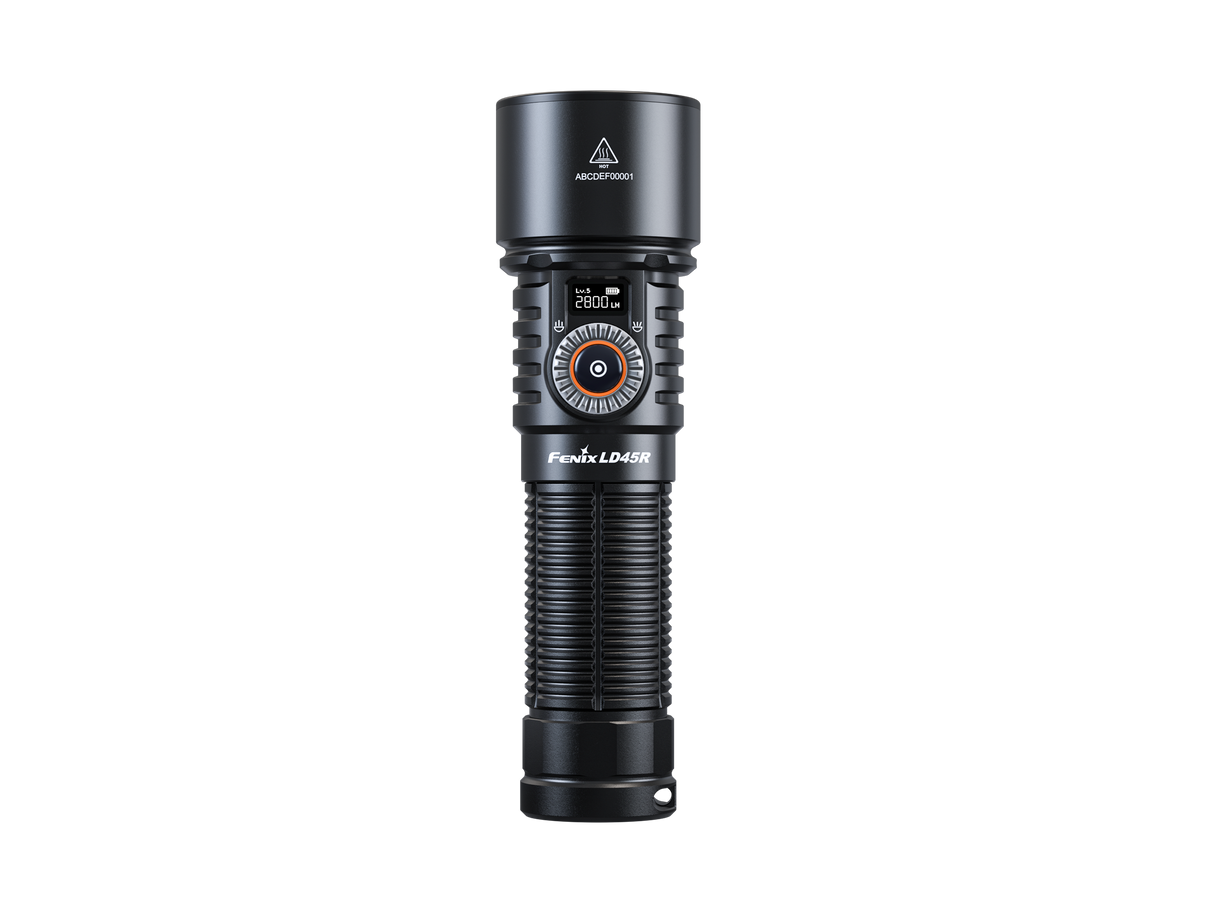 Fenix LD45R Digital Focus Rechargeable Flashlight 2800 Lumens One Hand Operation OLED Display USB C Outdoor Use
