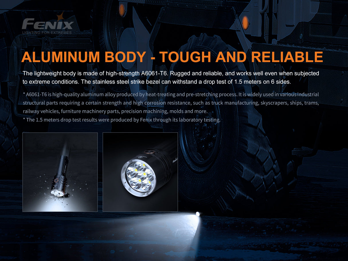Fenix LR35R Rechargeable LED Flashlight 10000 Lumens High Power Searchlight For Outdoor Pros