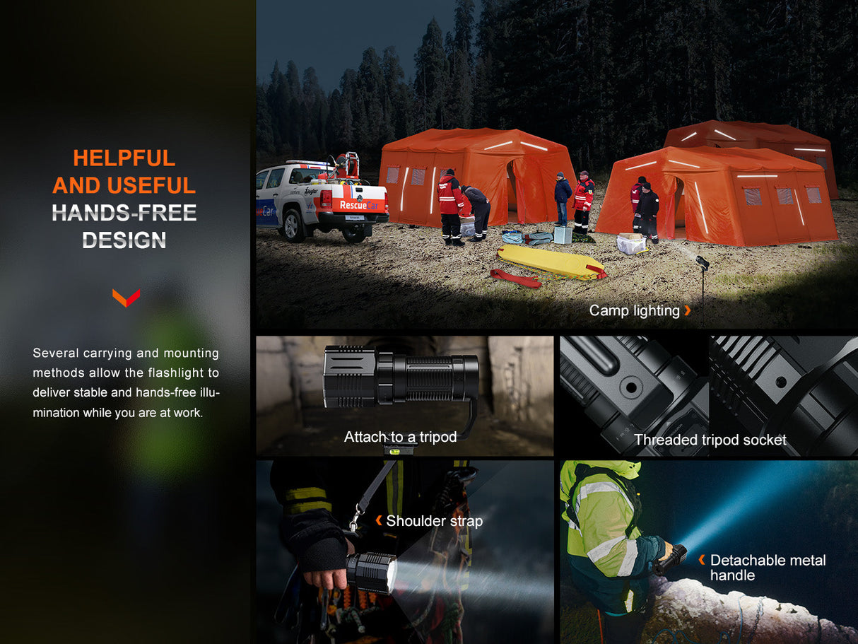 Fenix LR60R Rechargeable Searchlight 21000 Lumens OLED Display Long Range Beam Outdoor Pros