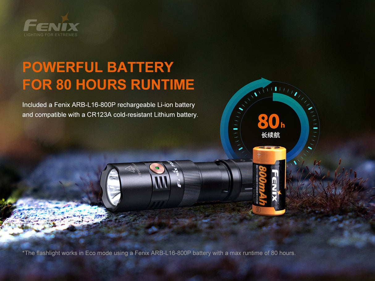 Fenix PD25R USB-C Rechargeable LED Flashlight – Trail-Ready