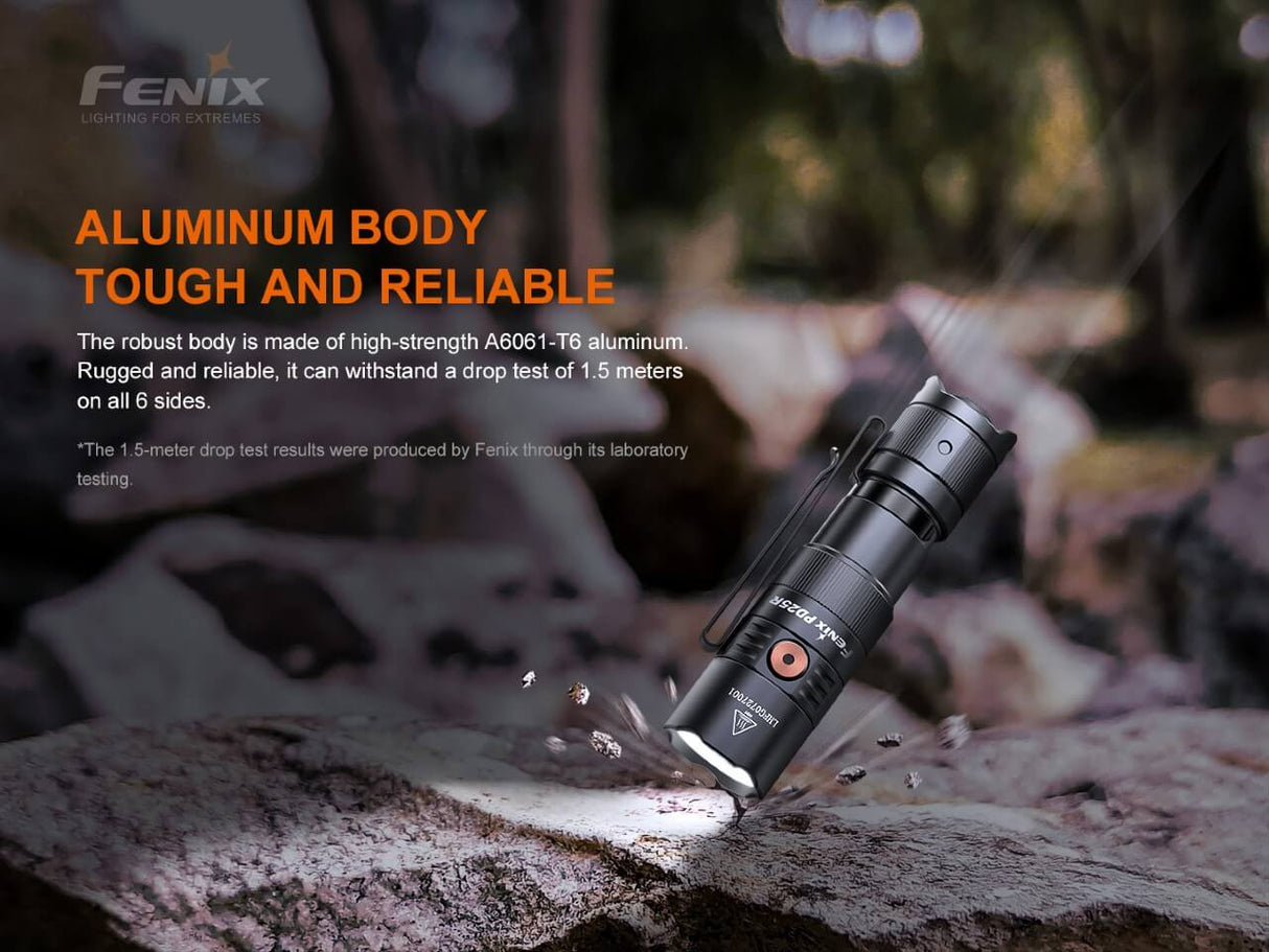 Fenix PD25R USB-C Rechargeable LED Flashlight – Trail-Ready