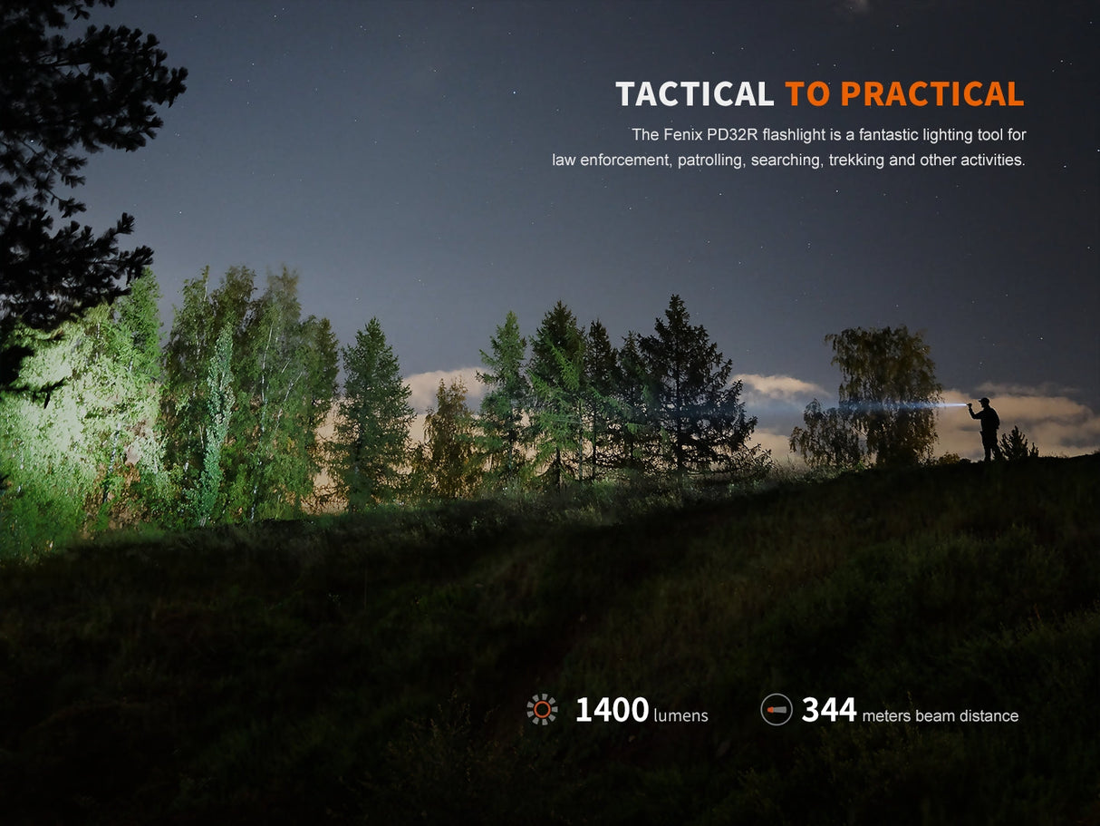 Fenix PD32R Rechargeable LED Flashlight - Adventure-Ready