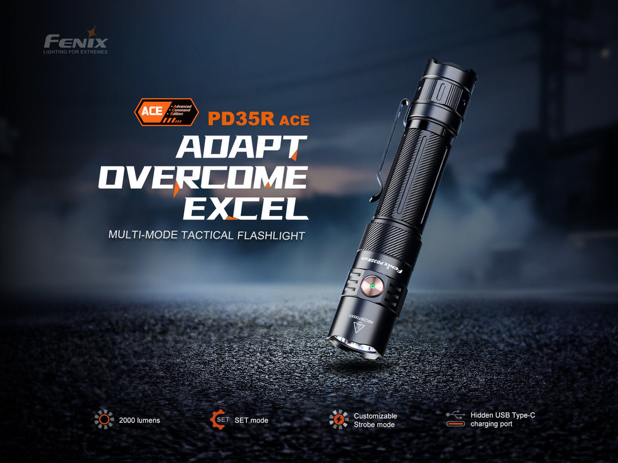 Fenix PD35R ACE Tactical Flashlight - Trail-Ready Gear