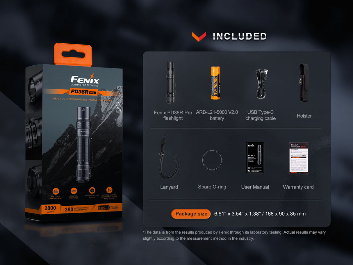 Fenix PD36R Pro 2800 Lumen Flashlight - Adventure Ready