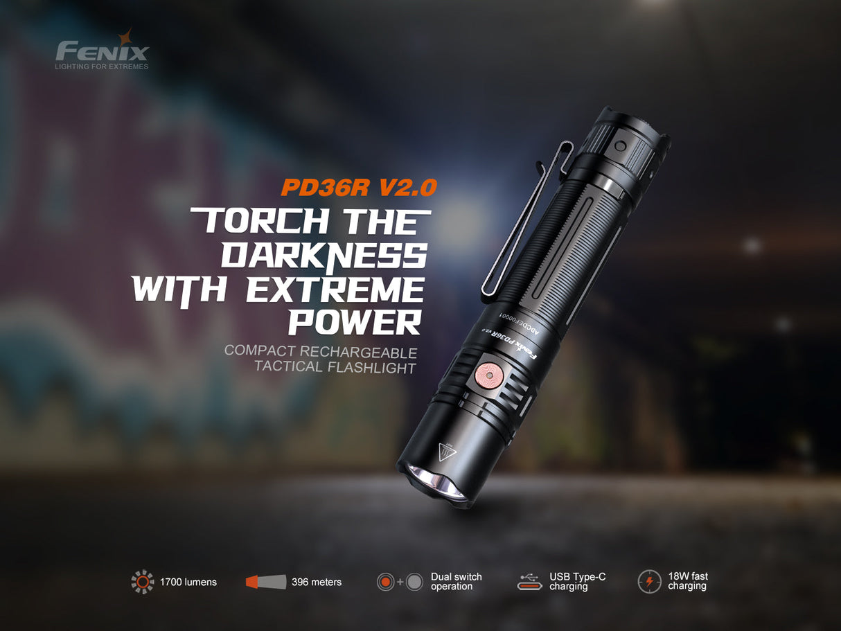 Fenix PD36R V2 Compact Tactical 1700 - Adventure Ready
