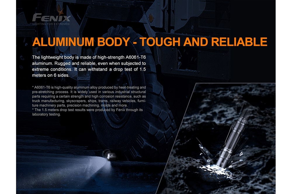 Fenix PD36 TAC 5.5in Flashlight 3000 Lumens – Trail Tested