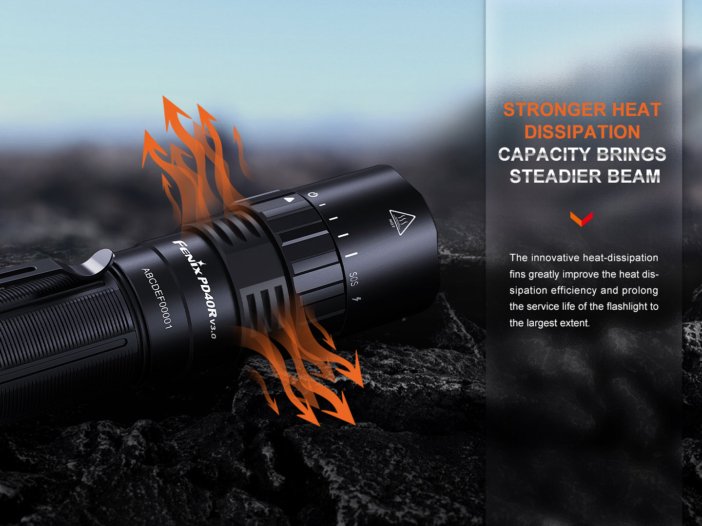 Fenix PD40R V3 Rechargeable Flashlight Adventure Ready
