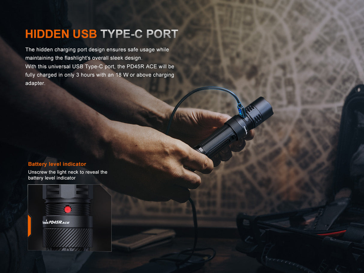 Fenix PD45R ACE Tactical Flashlight - Trail-Ready Gear