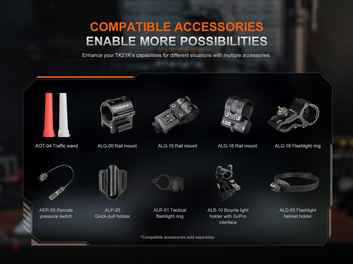 Fenix TK21R Flashlight 3600 Lumen 480m Beam Adventure Ready