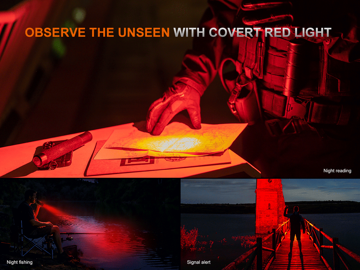 Fenix TK28R Multi-LED High-Performance Flashlight 6500 Lumens Spotlight Flood Red Light for Outdoors