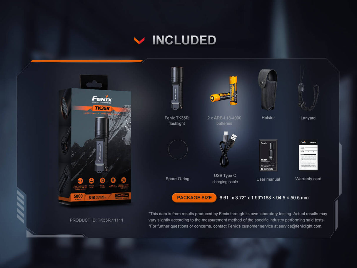 Fenix TK35R Rechargeable Flashlight UV – Adventure Awaits