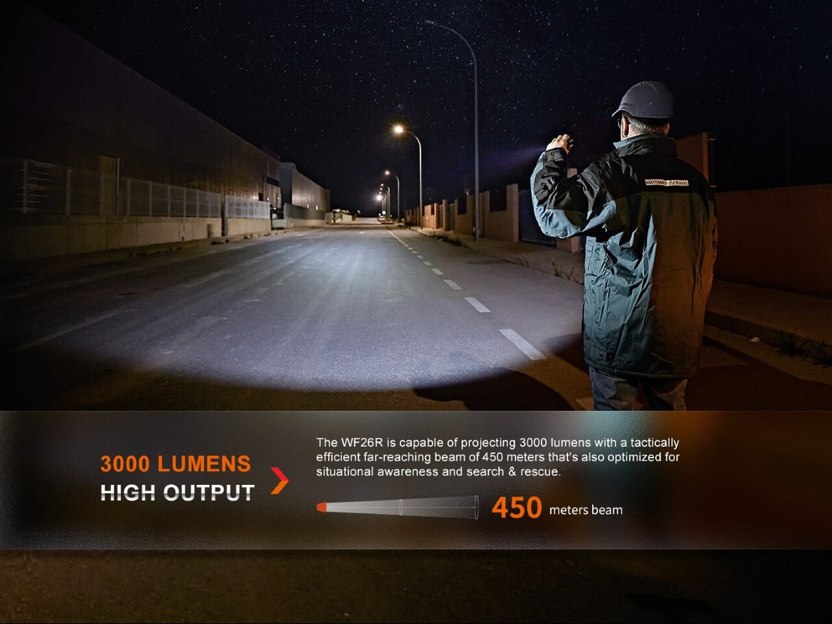 Fenix WF26R Cradle Charging LED Work Flashlight For Professionals Versatile Onsite Use 3000 Lumens