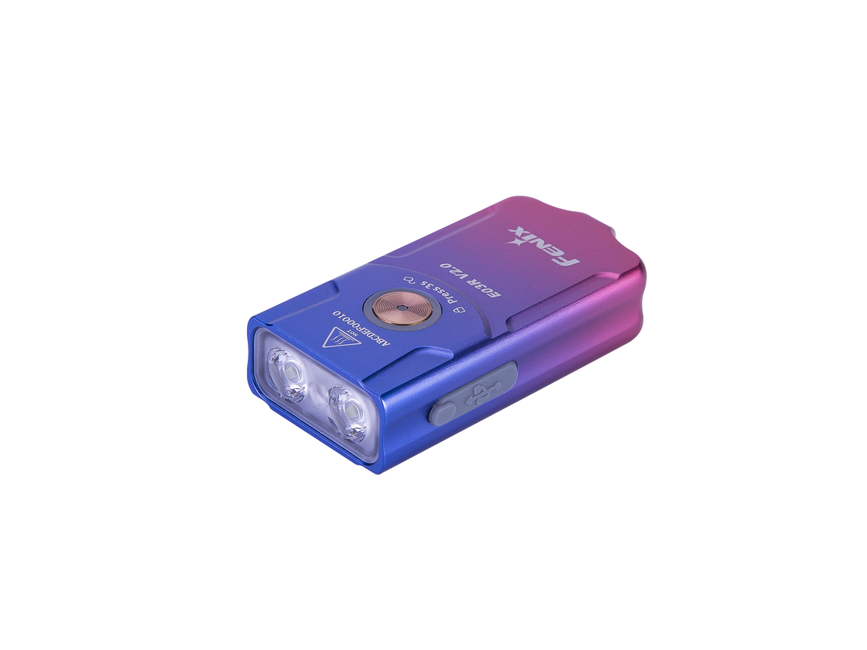 Fenix E03R V2 Keychain Flashlight Ultra Compact 500 Lumen USB C Rechargeable For EDC