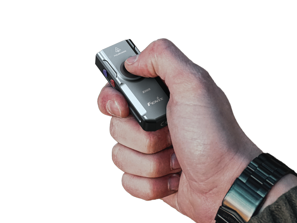Fenix E06R Keychain Light With Powerful 700 Lumen Output White UV Red Laser Pointer For Everyday Carry Enthusiasts
