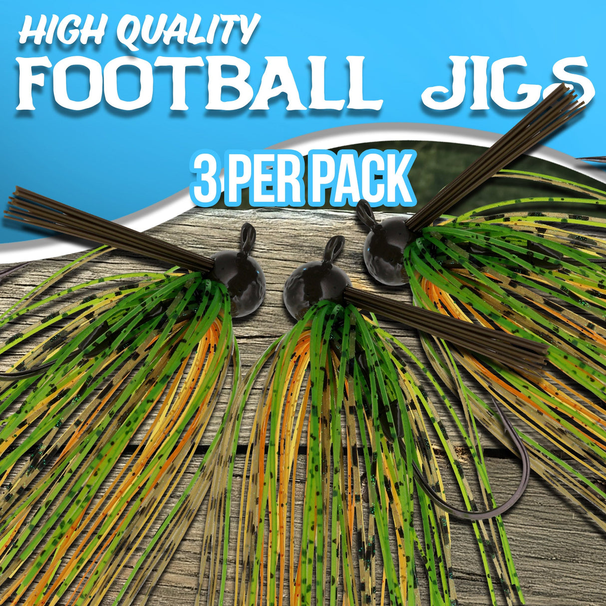 Reaction Tackle Lead Football Jigs 3-Pack - New