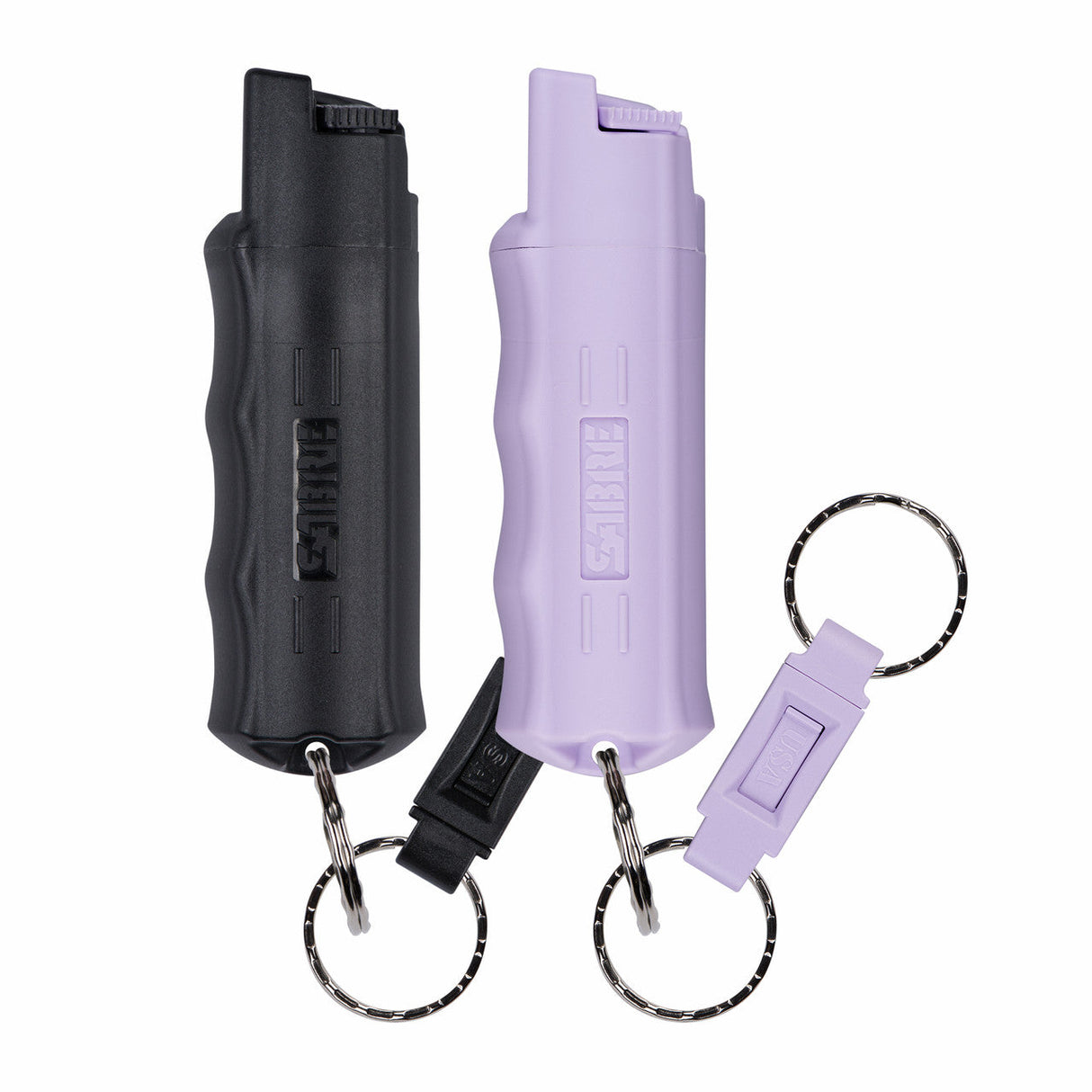 SABRE Pepper Spray with Quick Release Key Ring, Black and Lavender, 2 Pack