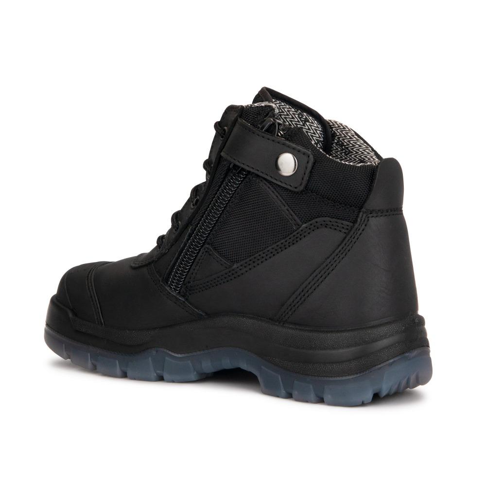 Rockrooster Crisson Side Zip Steel Toe Leather Work Boots For Construction Crews