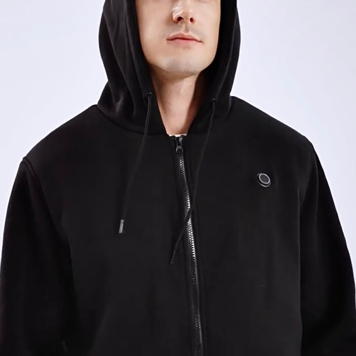 LITEGUEST USB Heated Hoodie 5-Zone Heated Zip-up Hooded Sweatshirt