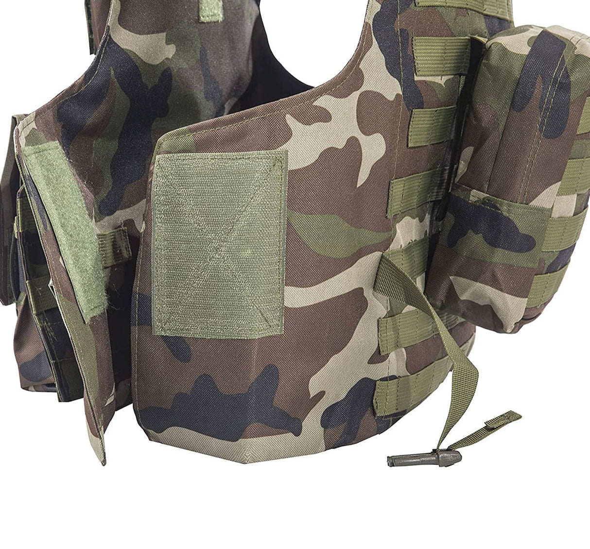 Kids Airsoft Tactical Plate Carrier Vest with Free US Flag Patch, Mil Spec 1000D Nylon PALS Molle Modular w/ 4 Mag Pouches, Side Pouch, Chest Mag Pouch