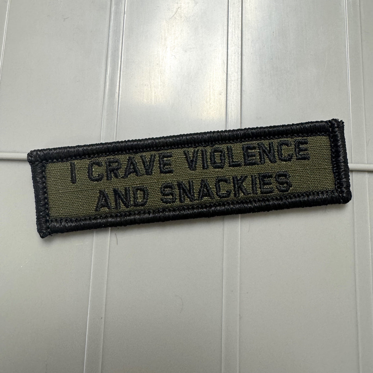 As Seen on Socials - I Crave Violence and Snackies - 1x3.75 Patch - Multiple Variants