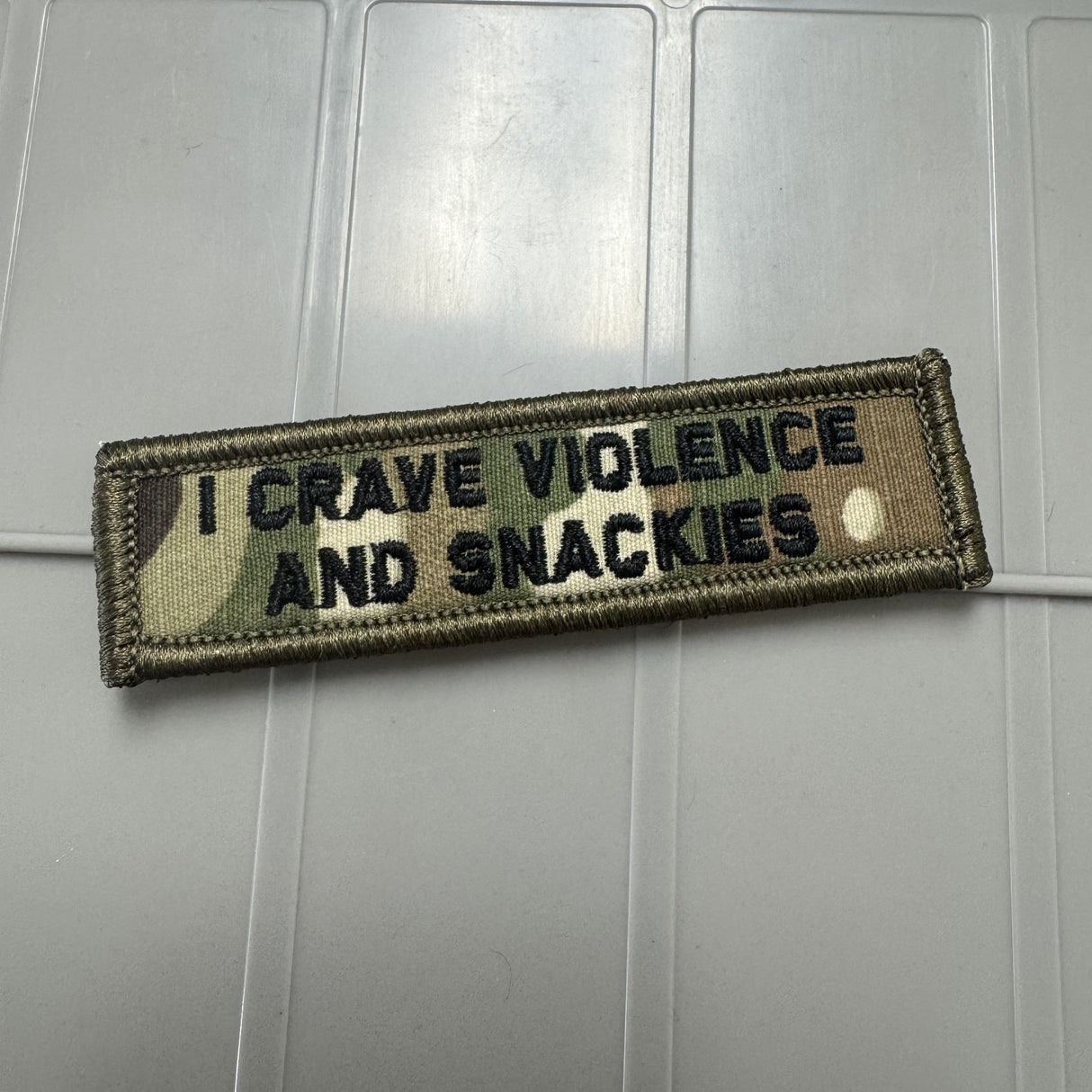 As Seen on Socials - I Crave Violence and Snackies - 1x3.75 Patch - Multiple Variants