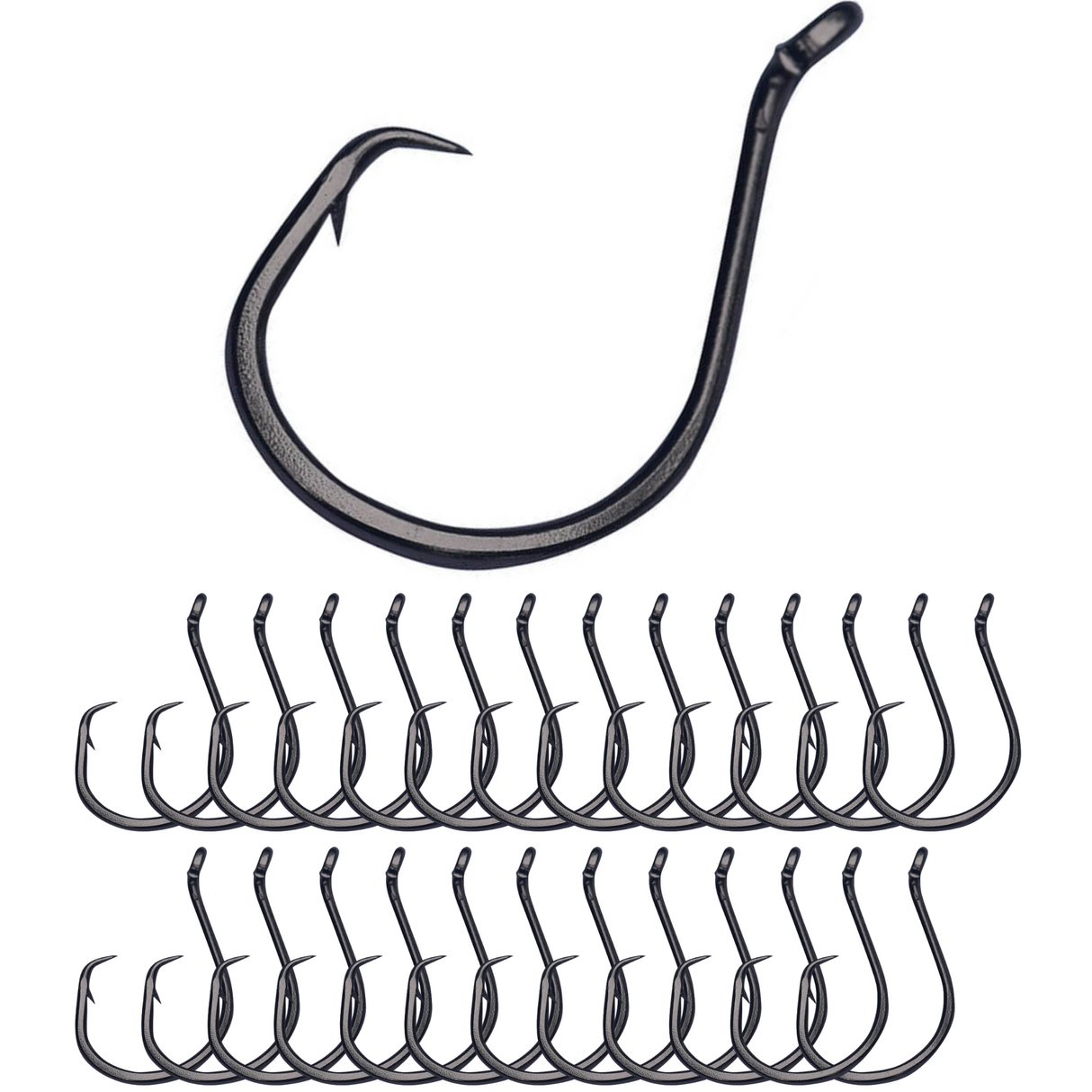 Reaction Tackle Heavyweight Catfish Circle Hooks - Offset Octopus Hooks (25 Pack) - New