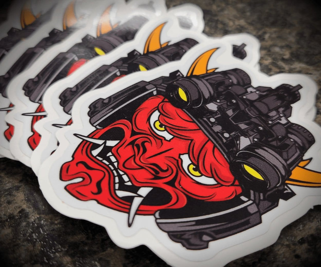 STICKER - Tactical Oni Samurai with Night Vision Goggles Slap - Unleash Fear and Strength