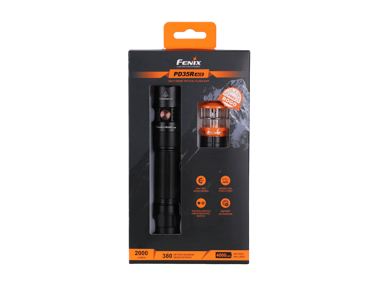 Fenix PD35R ACE Tactical Flashlight - Trail-Ready Gear