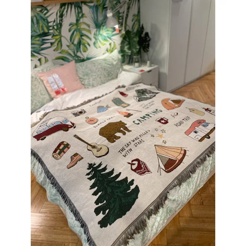 Squirrel Decorative Outdoor Camping Blanket-3