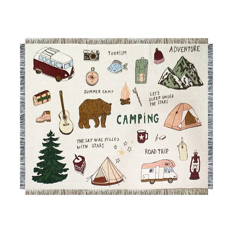 Squirrel Decorative Outdoor Camping Blanket-0