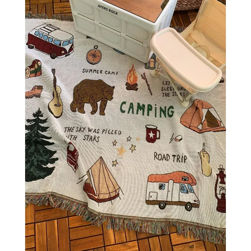 Squirrel Decorative Outdoor Camping Blanket-2