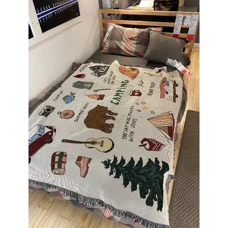 Squirrel Decorative Outdoor Camping Blanket-4