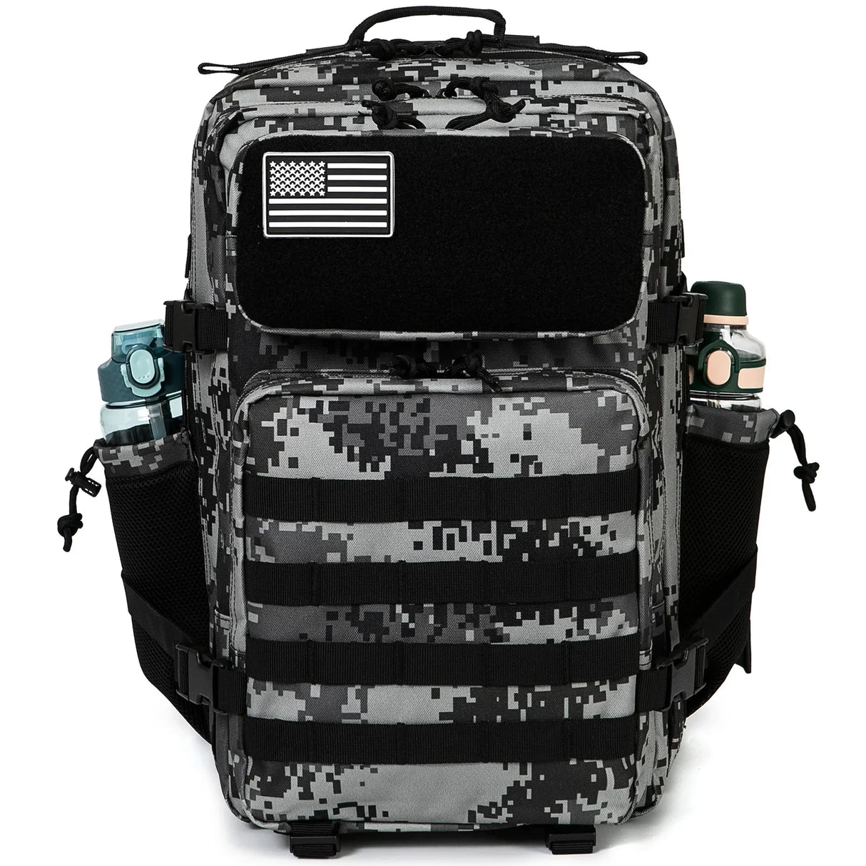 45L Tactical Backpack Waterproof Rucksack Black Camo-1
