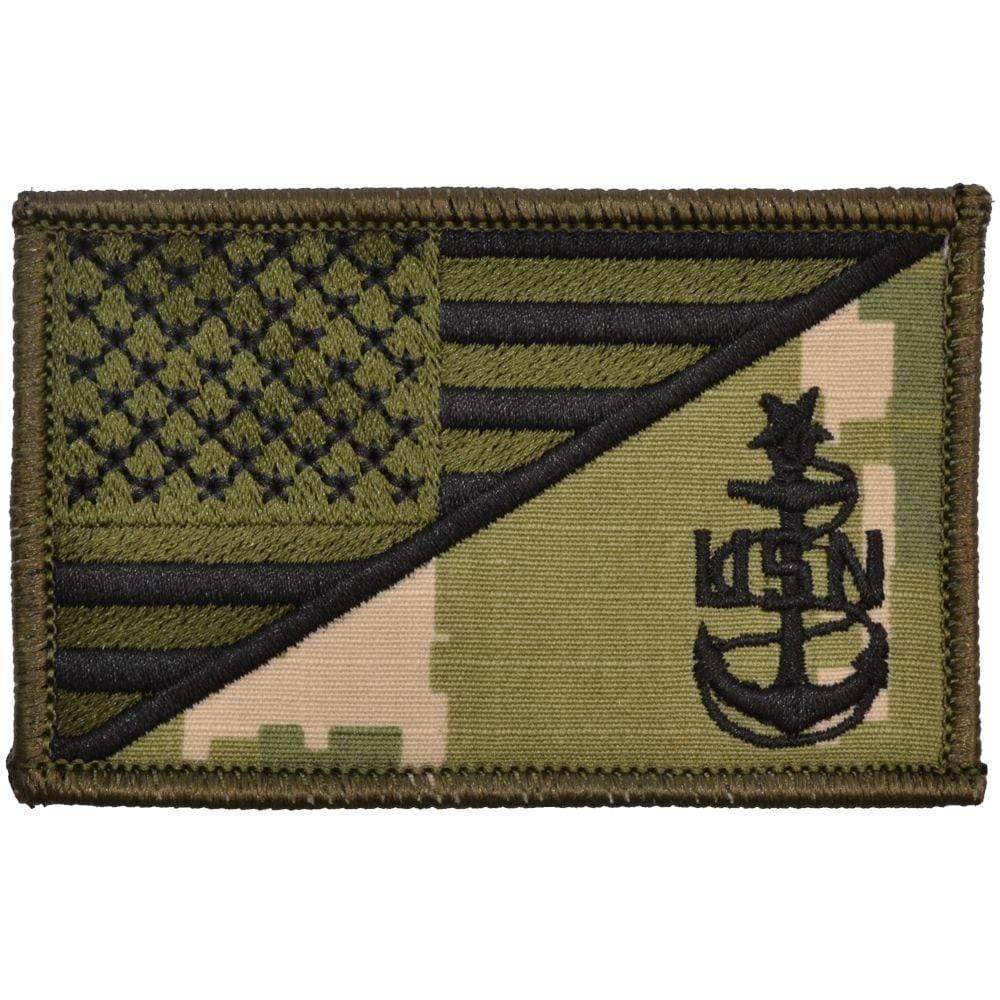 Navy SCPO Senior Chief Petty Officer USA Flag - 2.25x3.5 Patch